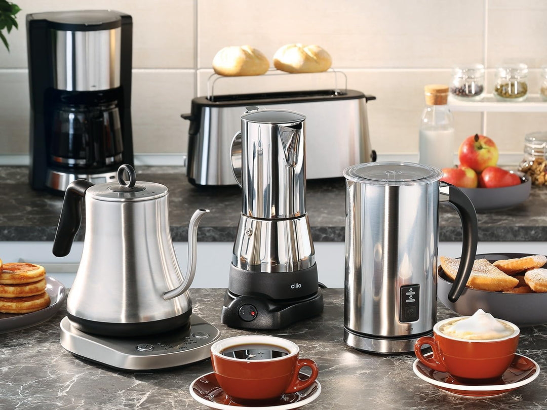 Cilio KP0000103007 CREMA Milchaufschäumer, Edelstahl