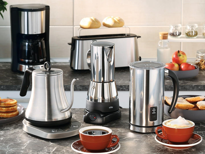 Cilio KP0000103007 CREMA Milchaufschäumer, Edelstahl