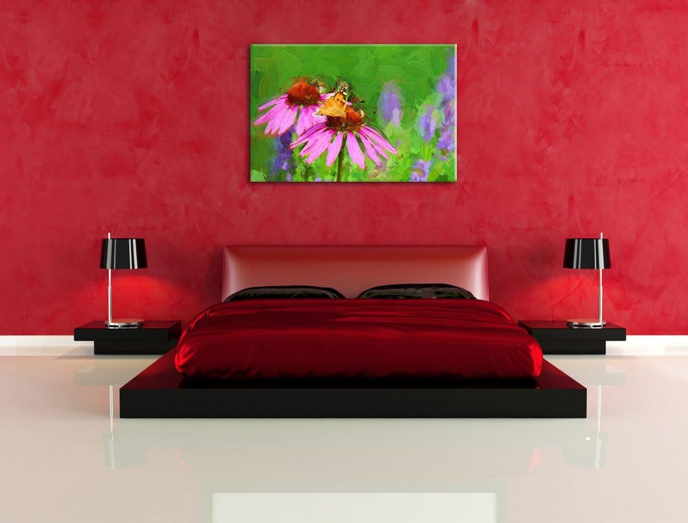 Pixxprint Frühlingswiese als Leinwandbild/Grösse: 100x70 cm/Wandbild/Kunstdruck/fertig bespannt, 100