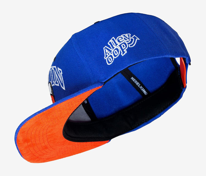 Nebelkind Snapback Cap Ballin' Blau Orange Basketball-Comic-Figur Grössenverstellbar Unisex One Size