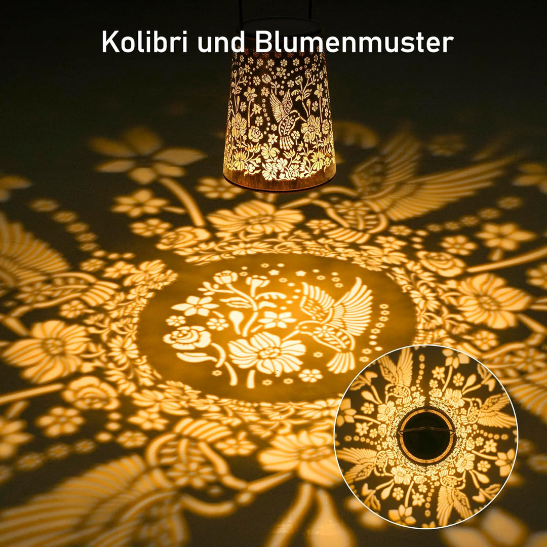 JOYCREATOR Solarlaterne für Aussen 2 Stück, Kolibri Solarlampen für Aussen Hängend/Stehend, IP65 Was