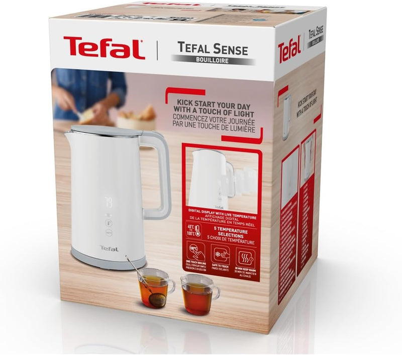 Tefal KO6931 Sense Wasserkocher | 1,5 Liter Kapazität | Digitalanzeige | 5 Temperaturstufen | 360°-S