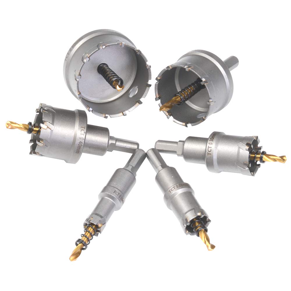 ASNOMY 8pcs grosses Lochsäge Hartmetall-Bohrer, 16–60 mm, hochwertiger TCT-Bohrer-Lochsägen-Set, tit