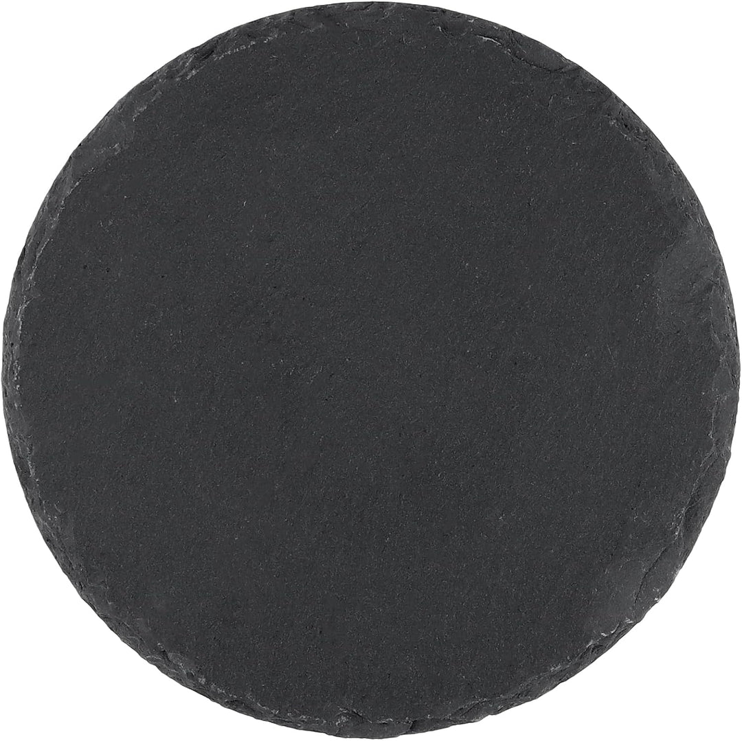 12 Stück 12cm Schwarz Schiefer Untersetzer Rund, Runde Schiefer Getränkeuntersetzer, Schieferplatte