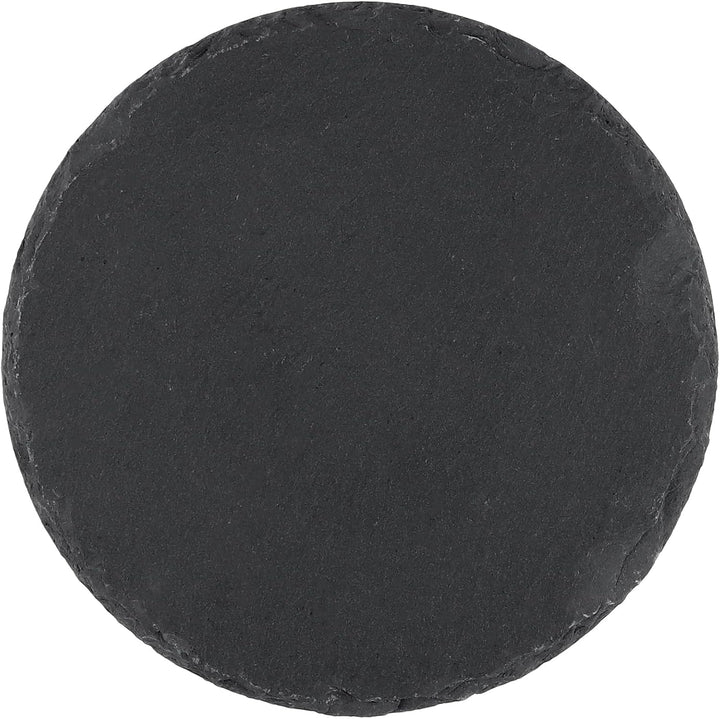 12 Stück 12cm Schwarz Schiefer Untersetzer Rund, Runde Schiefer Getränkeuntersetzer, Schieferplatte