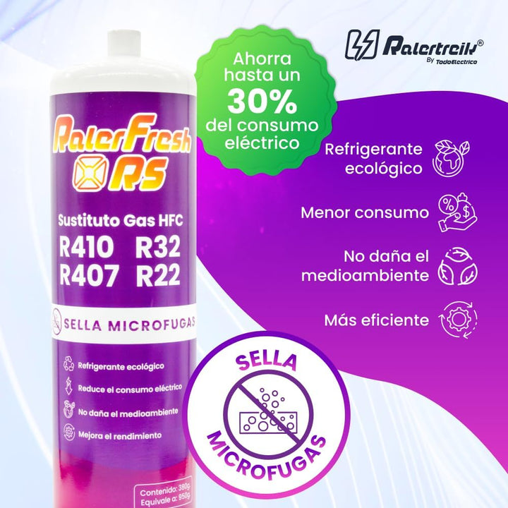 Ralerfresh RS Kältemittel R410, R32, R407 und R22 Kühlmittel für Split-Klimaanlage (Flasche + Schlau
