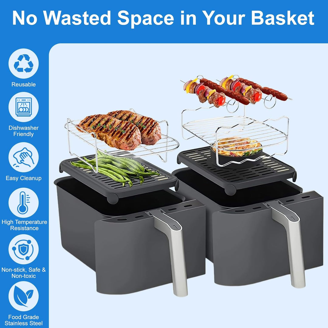 Heissluftfritteuse Zubehör, Airfryer Zubehör für Ninja Foodi Max Dual Zone Heissluftfritteuse AF300E