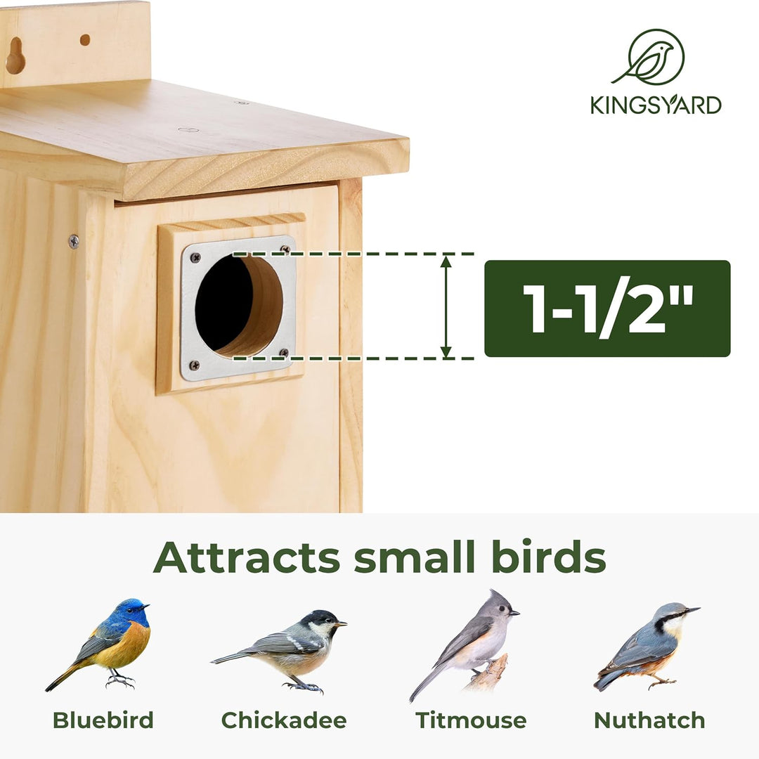 Kingsyard Blaues Vogelhaus für draussen - Klassisches Holz-Vogelhaus mit Raubtierschutz für Blaukehl