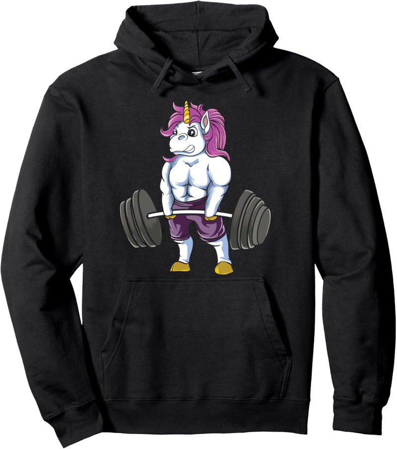 Bodybuilding Kreuzheben Workout Fitness Gym Einhorn Pullover Hoodie