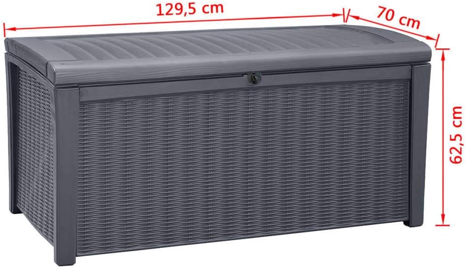 Keter 7290103665449 Chalet et Jardin Rio Truhe Harz Anthrazit-Grau 129,5 x 70 x 62,5 cm