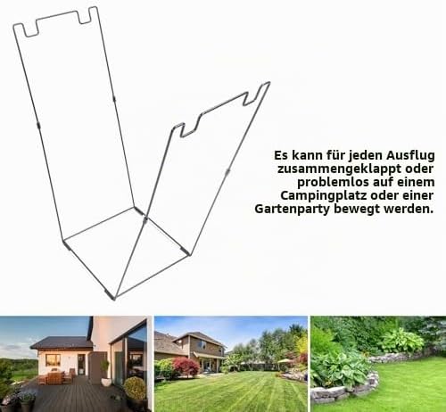 Asixxsix Müllsack-Halter-Ständer, Outdoor-Laubsack-Ständer, Kohlenstoffstahl, Tragbar, 30–45 Gallone
