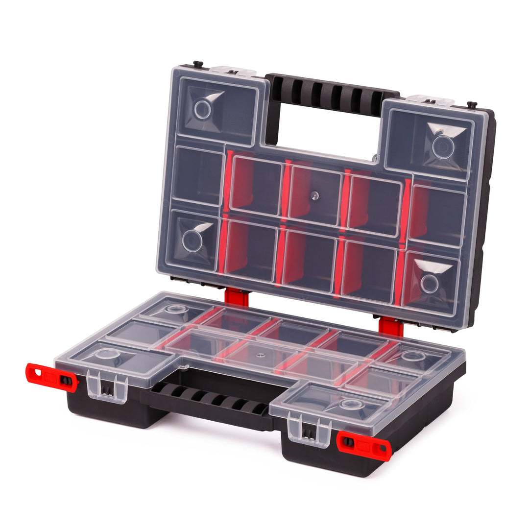 Mivos Doppelseitig Sortimentskasten 12” für Zubehör und Kleinteile - 2 seitig Sortimentsbox 287 x 18