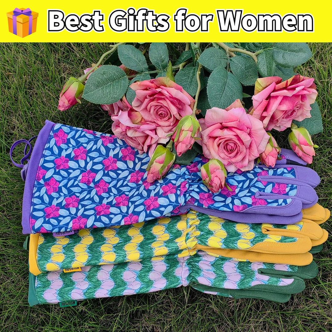 Gartenhandschuhe Lange Gartenhandschuhe für Damen und Herren, Dornenbeständige Gartenhandschuhe, Led