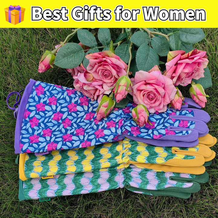Gartenhandschuhe Lange Gartenhandschuhe für Damen und Herren, Dornenbeständige Gartenhandschuhe, Led
