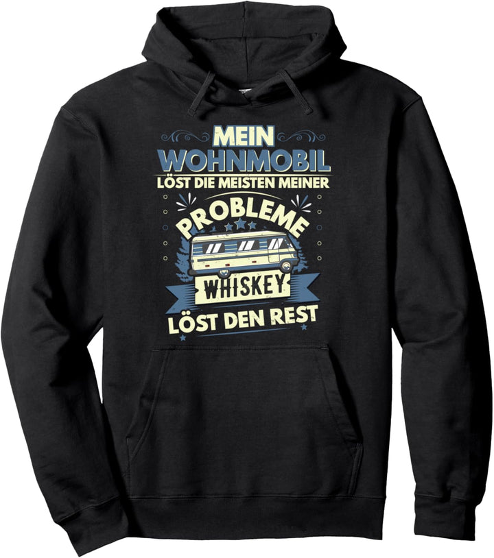 Camping und Whiskey Motiv, Wohnmobil Design, lustiger Spruch Pullover Hoodie