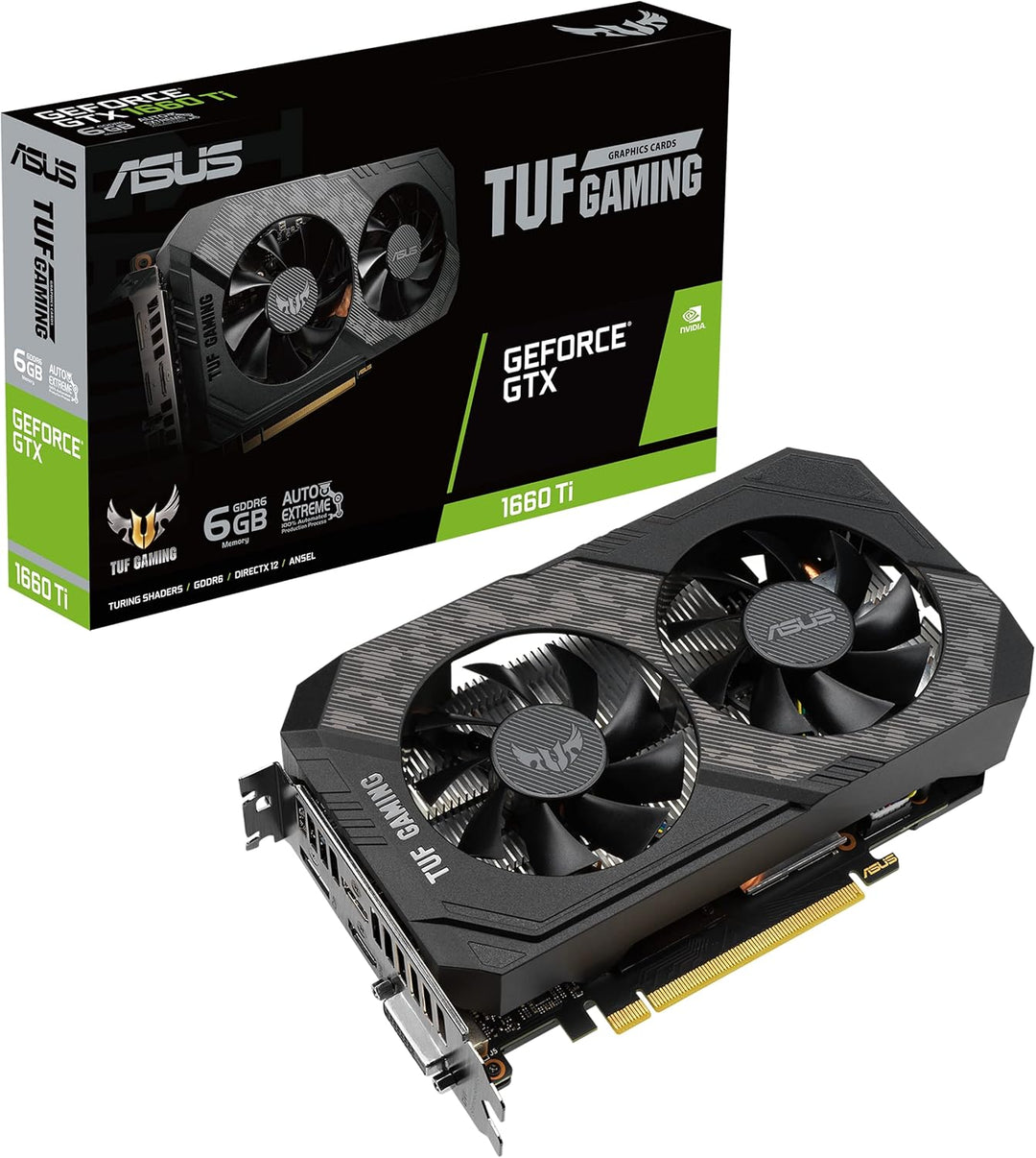 ASUS TUF NVIDIA GeForce GTX 1660 TI 6G Gaming Grafikkarte (PCIe 3.0, 6GB GDDR6 Speicher, HDMI 2.0b,