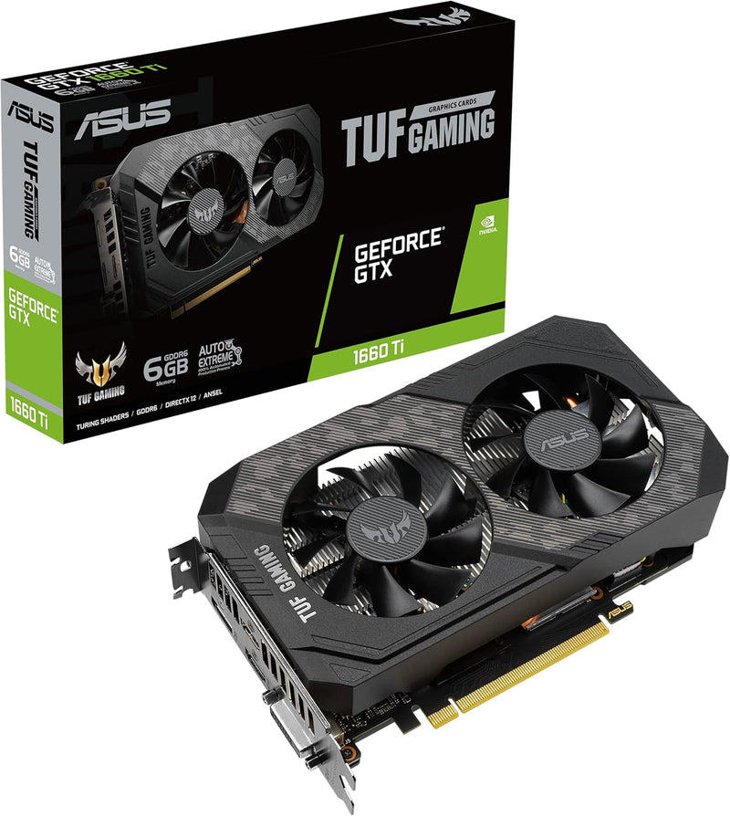 ASUS TUF NVIDIA GeForce GTX 1660 TI 6G Gaming Grafikkarte (PCIe 3.0, 6GB GDDR6 Speicher, HDMI 2.0b,