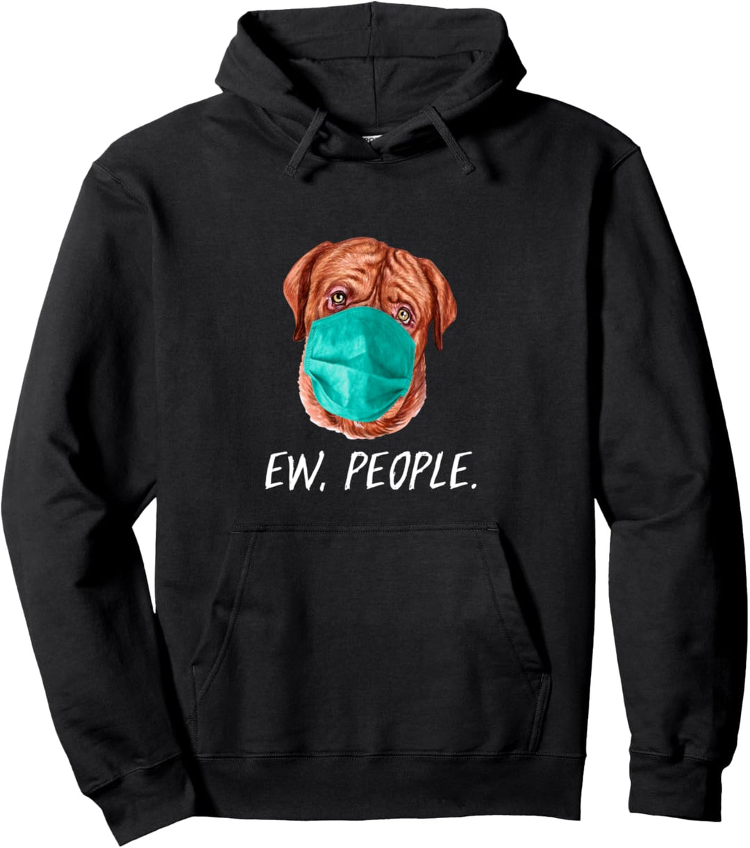 FRENCH MASTIFF mit Gesichtsmaske Mundschutz Hund EW PEOPLE Pullover Hoodie