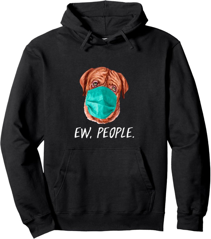 FRENCH MASTIFF mit Gesichtsmaske Mundschutz Hund EW PEOPLE Pullover Hoodie