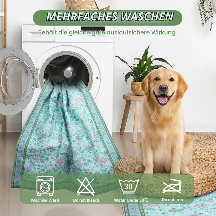 Baodan Welpen Unterlagen Waschbar, 2 Pack PIPI Matten für Hunde mit Blumenmuster inkontinenzunterlag