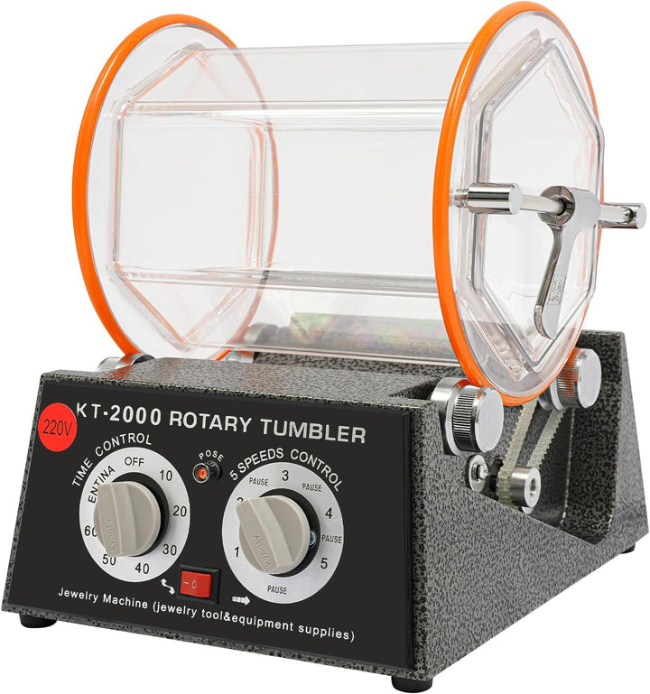 Poliermaschinen, 60W Poliertrommel Kugelmühle, Rotationspolierer Poliermaschine, 0-60 Minuten Timer,