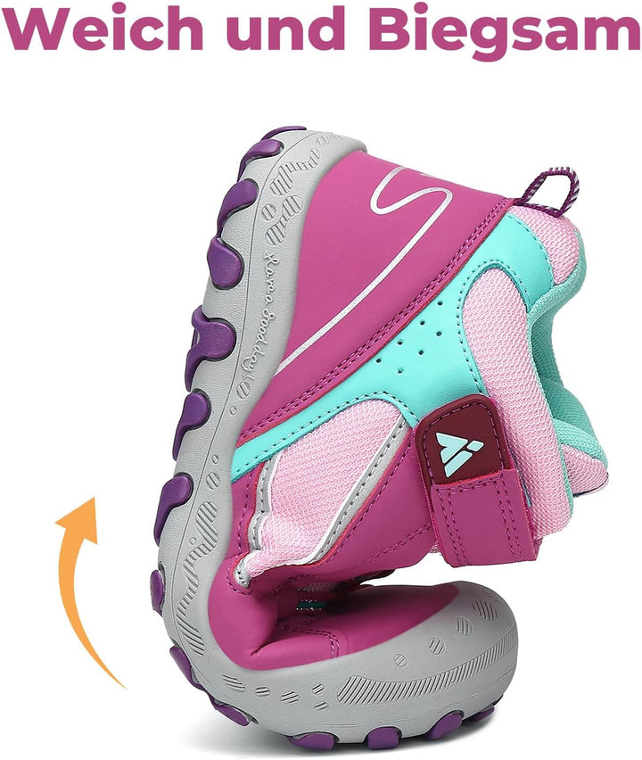 Mishansha Kinder Wanderschuhe Trekking Wanderstiefel Outdoor Trekkingschuhe 33 EU Verkehr Violett, 3