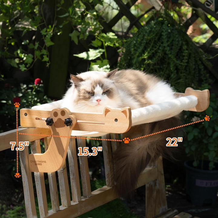 Cheerpals Heizungsliege Katze & Fensterliege aus Buchenholz – 2-in-1 Stabil Katzenhängematte für Hei