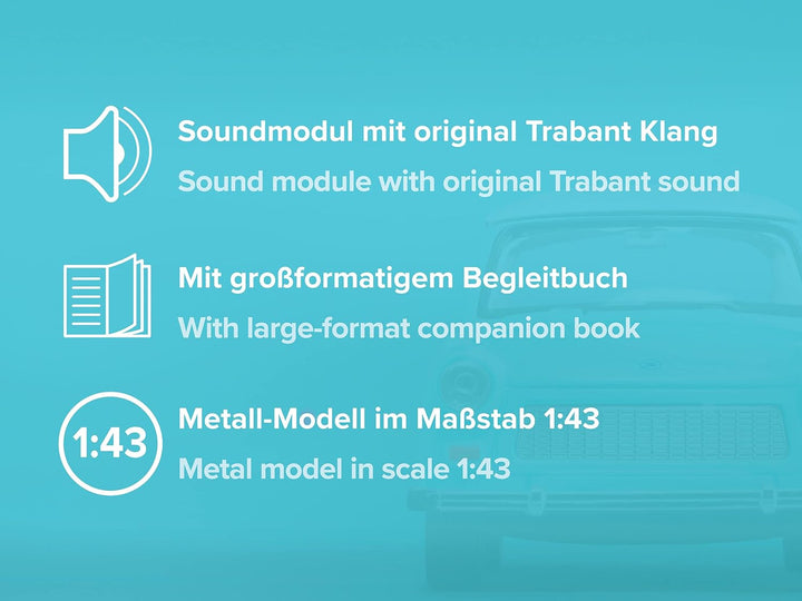 FRANZIS 67115 - Trabant Adventskalender, Metall Modellbausatz im Massstab 1:43, inkl. Soundmodul und