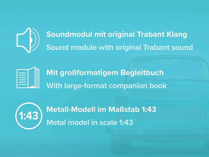 FRANZIS 67115 - Trabant Adventskalender, Metall Modellbausatz im Massstab 1:43, inkl. Soundmodul und