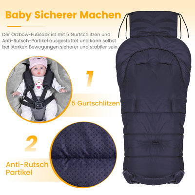 Orzbow Fusssack für Kinderwagen Buggy,Baby Fusssack Schlafsack,Babyfusssack für Babyschale,Winterfus