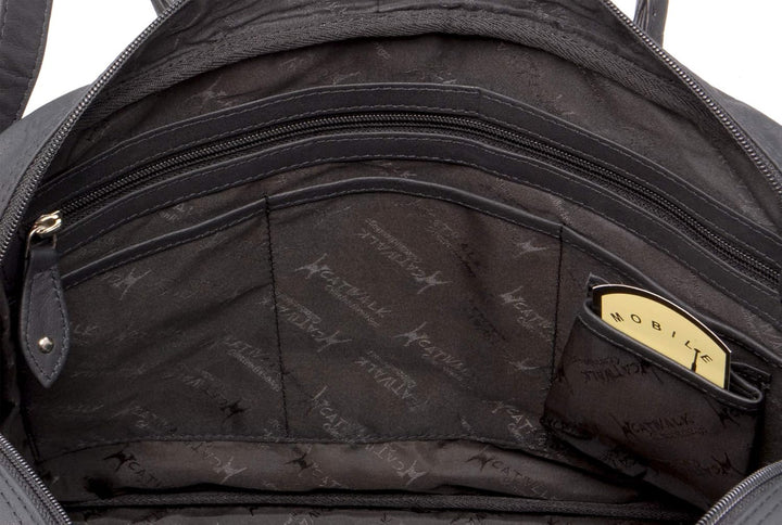 Catwalk Collection Handbags - Leder - Umhängetasche/Schultasche/Organizer/Arbeitstasche für Damen/Ar