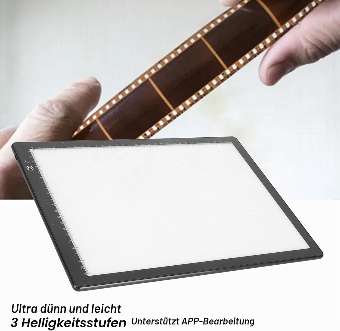Diabetrachter Lichtbox, A4 Diabetrachter, Diafilm Negativscannen, mit 3 Einstellbaren Helligkeiten,