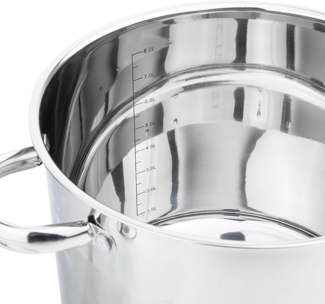 Haushalt International Edelstahl Kochtopf Topf Universaltopf 14L mit Glasdeckel 22023