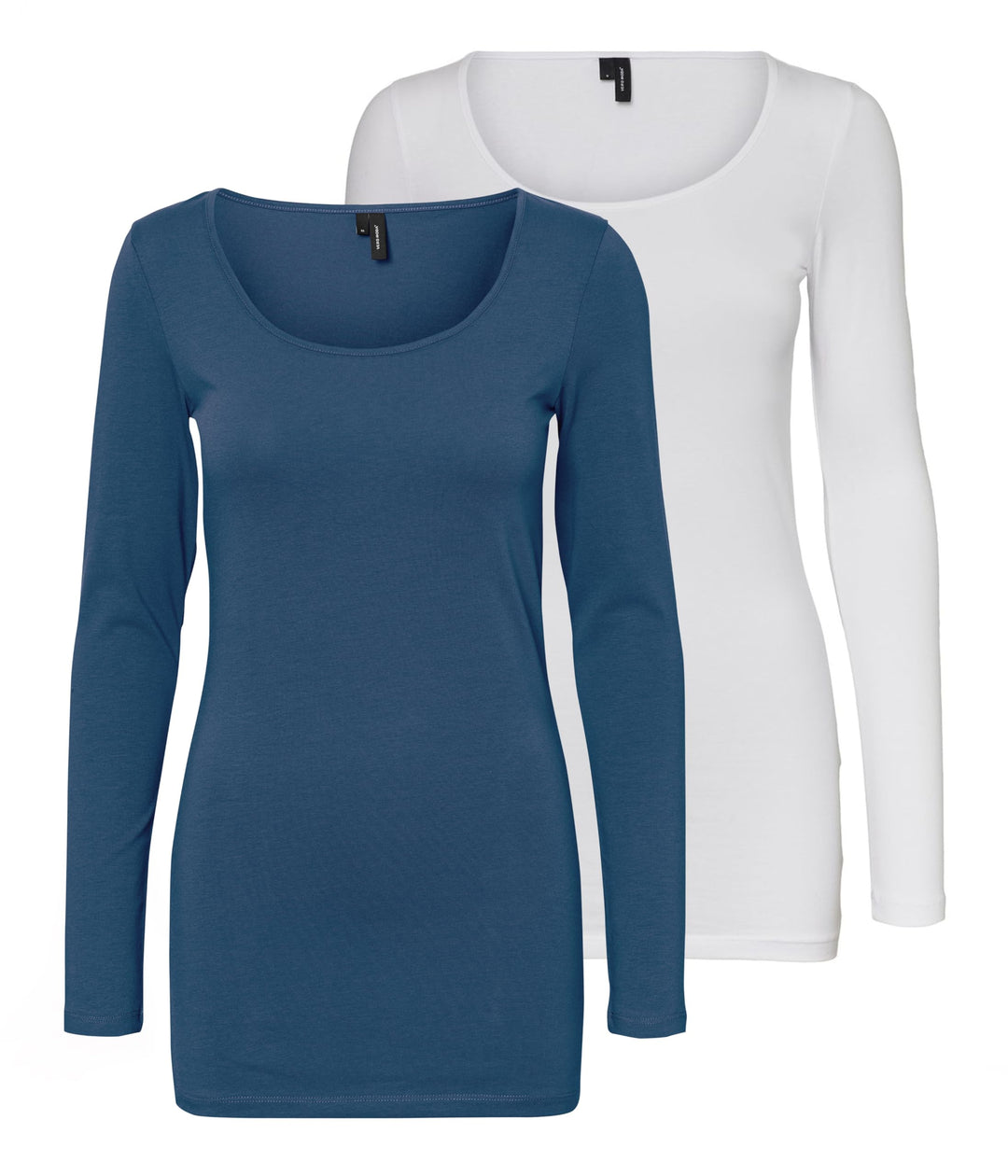 VERO MODA Female Top VMMAXI 2-Pack T-Shirt S Blau/Weiss (1x Insignia Blue/1x Bright White), S Blau/W