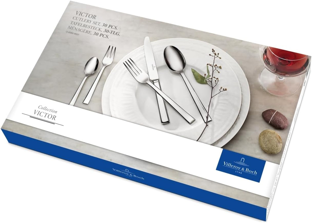 Villeroy und Boch - Victor Tafelbesteck, 30 tlg., für bis zu 6 Personen, Edelstahl, spülmaschinengee
