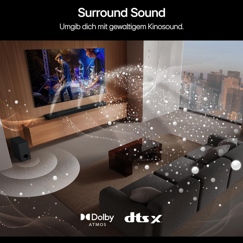LG DS90TY 5.1.3 Dolby Atmos Soundbar (570W) mit kabellosem Subwoofer (Wow Cast, HDMI, Bluetooth) [20
