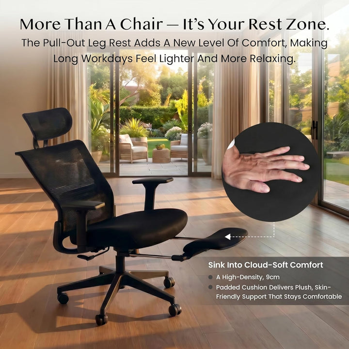 FLEXISPOT Ergonomischer Bürostuhl, Foldex, klappbarer Bürostuhl für Kleine Räume mit Lendenwirbelstü