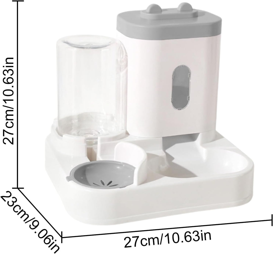 Futterautomat Katze, Tragbarer Katzenfutter Automat Mit 2300 Ml Und Wasserspender Mit 1000 Ml, Leich