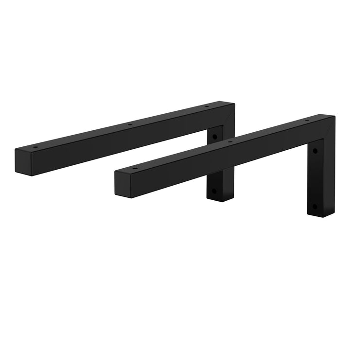 ML-Design 2er Set Wandkonsole Winkel L-Form für Waschtisch, 400x150 mm Schwarz Stahl, Design Waschti