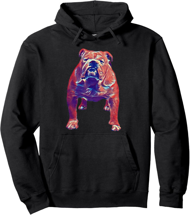 Englische Bulldogge im Polygon-Stil Pullover Hoodie