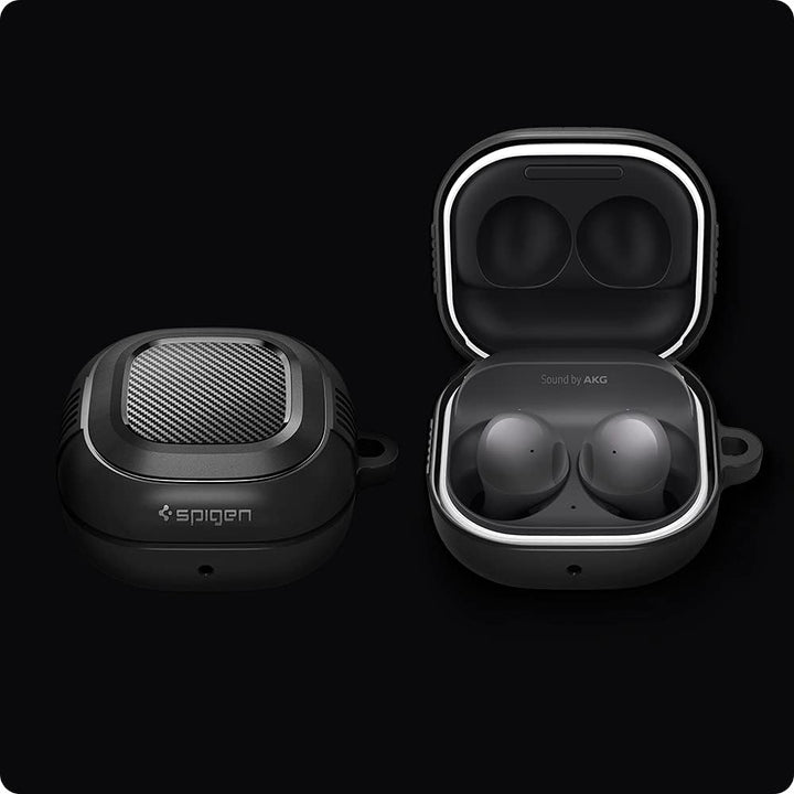 Spigen Rugged Armor Hülle Kompatibel mit Samsung Galaxy Buds 2 Pro | Pro | 2 | Live - Schwarz Matt S