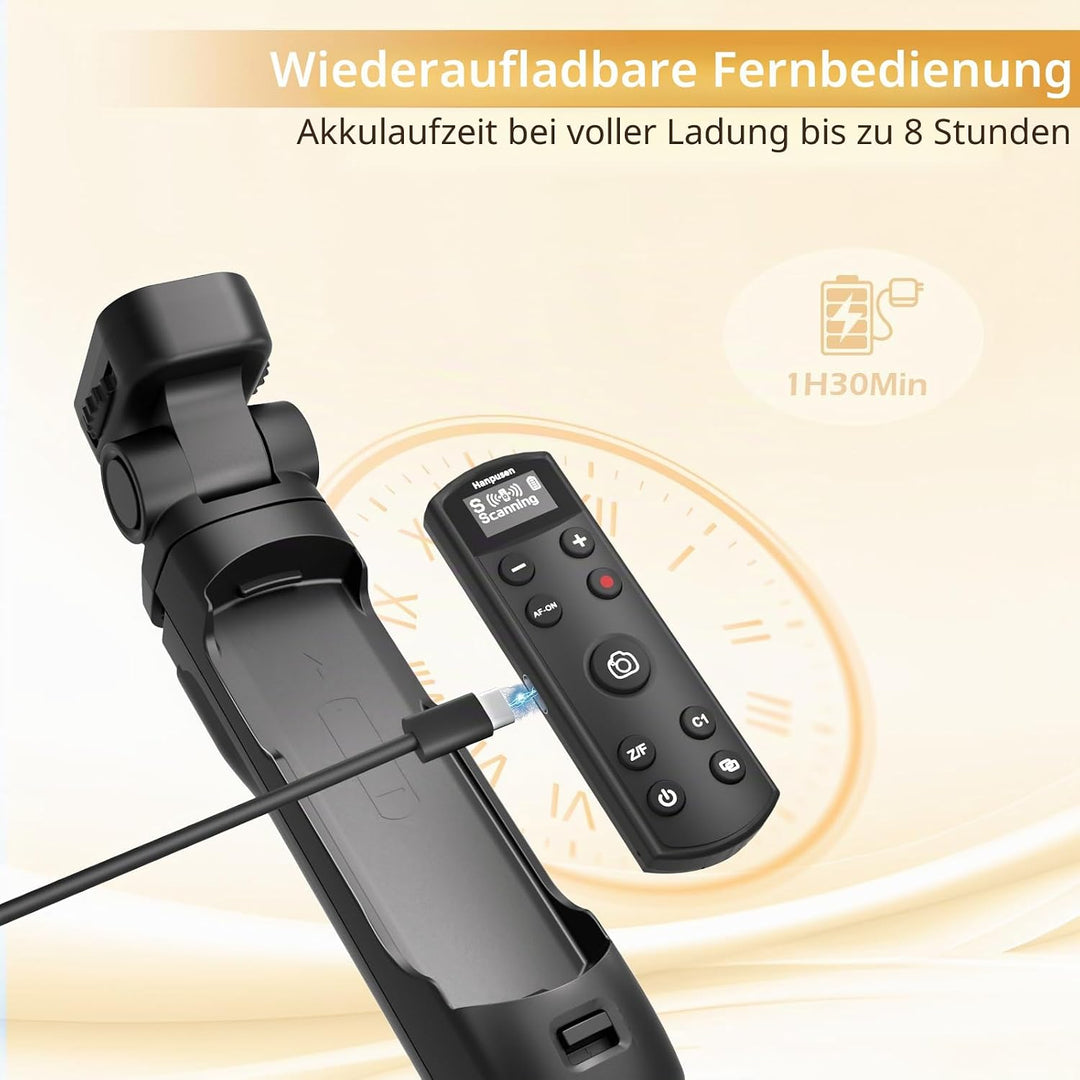 Kompatibel mit Sony Kameras Stativ - Mini-Stativ mit aufladbarer Fernbedienung mit Focus Zoom für So