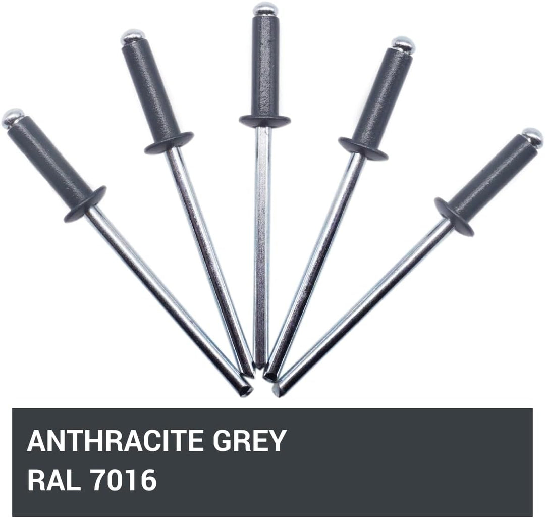 Marcopol (400 Stück) Lackierte Blindnieten 4,0 x 14 mm, Kuppelkopf, DIN 7337, Aluminiumniete und Sta