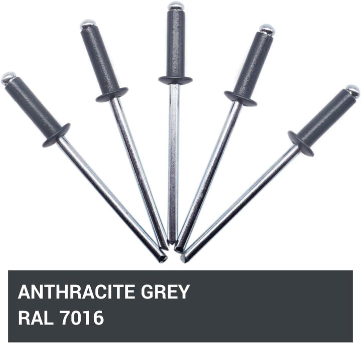 Marcopol (400 Stück) Lackierte Blindnieten 4,0 x 14 mm, Kuppelkopf, DIN 7337, Aluminiumniete und Sta