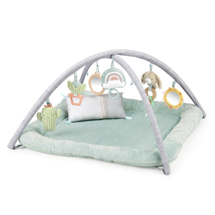 Ingenuity - Calm Springs Plüsch Spielbogen für Baby, Ultra-Soft Premium Matte, inkl. Spielzeuge, Cal
