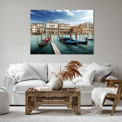 Bilder auf Leinwand 100x70cm Leinwandbild Architektur venedig italien gondel Gross Wanddeko Bild Sch