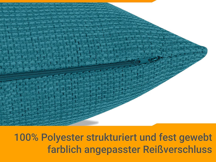 npluseins 2er Pack Kissenhüllen mit Struktur-Muster - Polsteroptik 617.767, 1 Pack (2 Stück) - Kisse