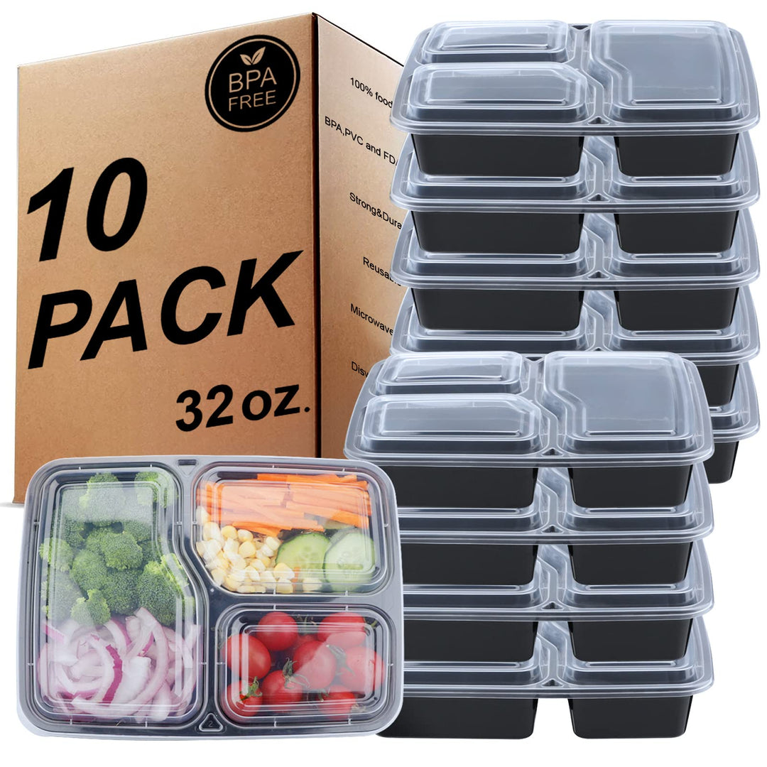 KINGHON 3-Fach Meal PREP Container - Bento Lunch Boxen,BPA frei wiederverwendbare Lebensmittel Lager