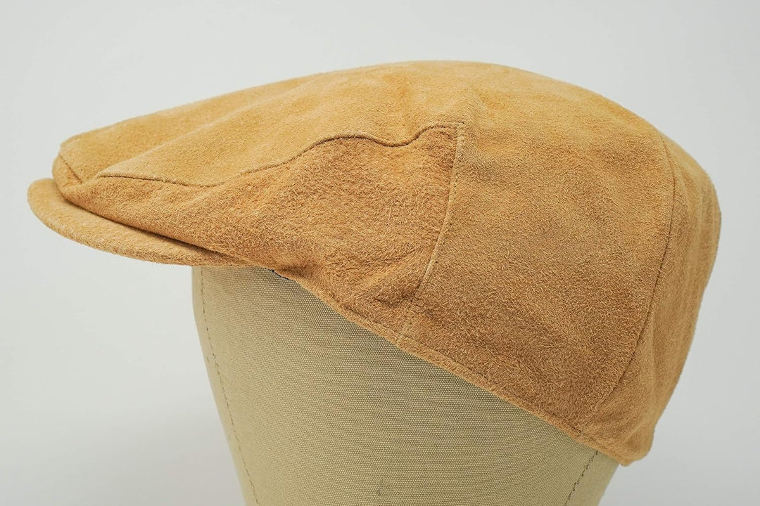Borges & Scott The Tanner - Flat Cap aus Leder - Kappe mit weichem Schweinslederfutter, Leicht Gebrä
