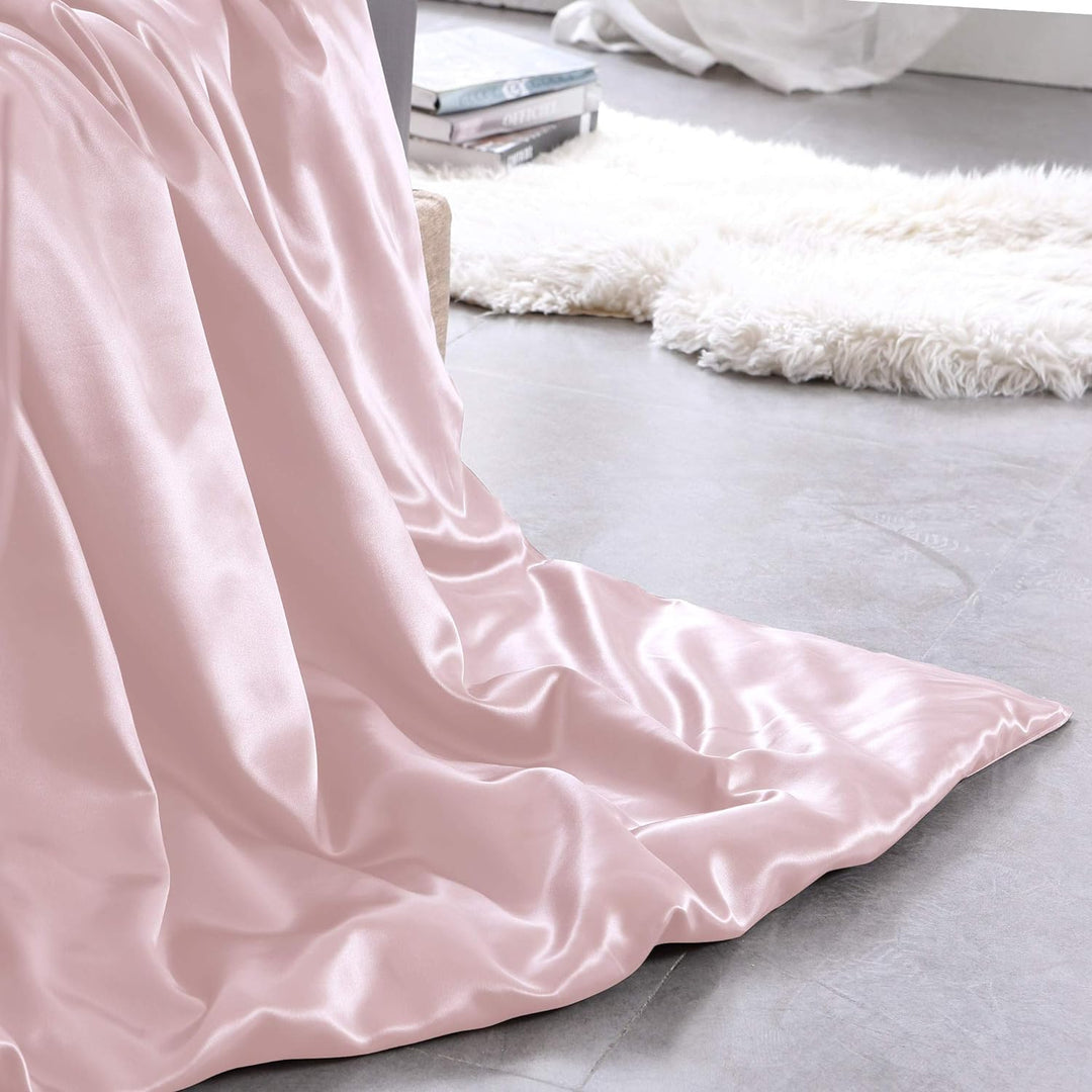 THXSILK Seidenbettwäsche Set 2 teilig, Bettbezug 135 x 200 cm und 80 x 80 cm Kissenbezug, Hypoallerg